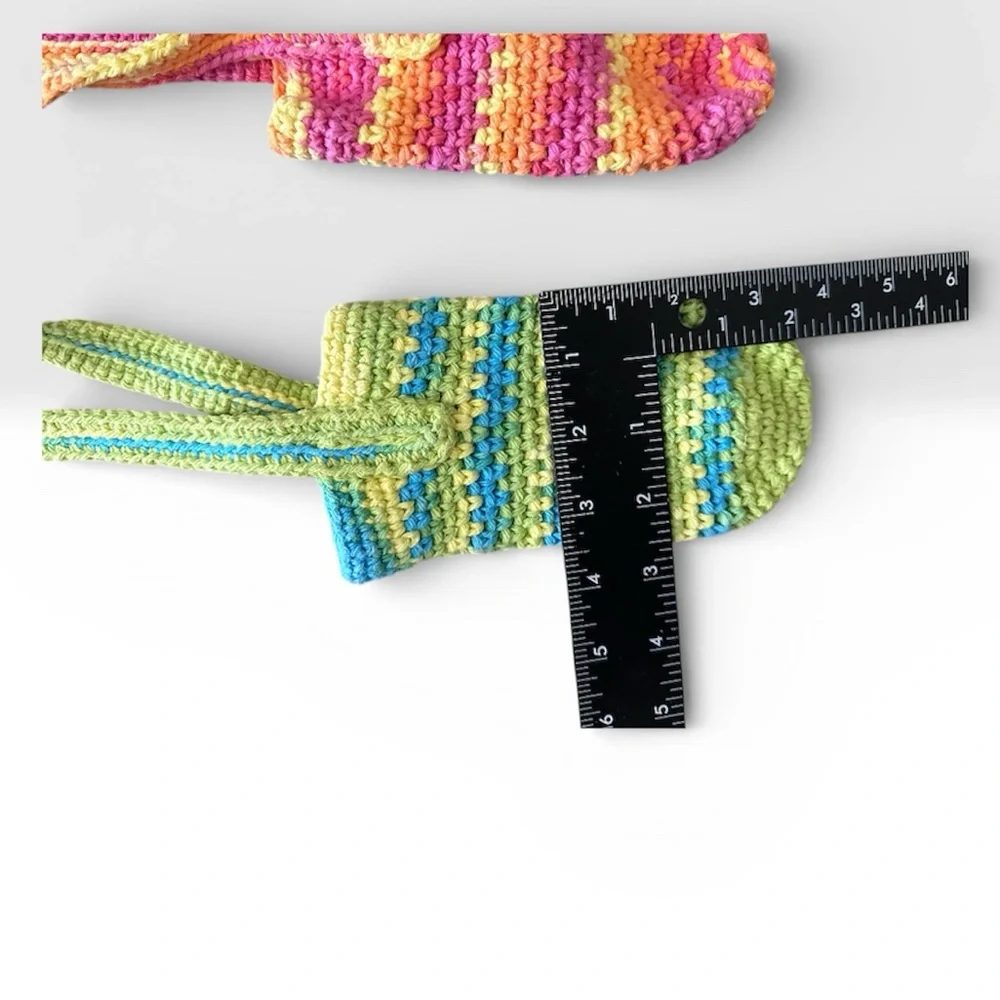 Colorful Crochet Kids Shoulder Bags lot of 2 pre owned